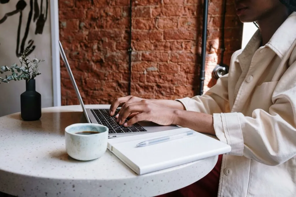 a person using a laptop
