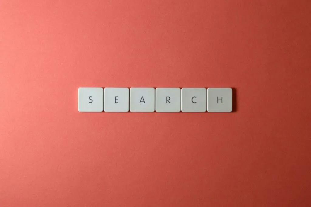 a word search on a red background